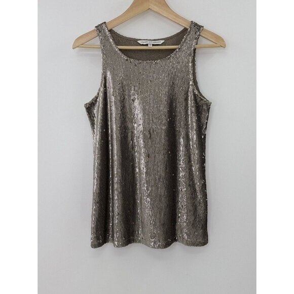 Cupcakes and Cashmere Women’s Sleeveless All Over Sequin Scoop Neck Top Sz XS - Picture 1 of 8